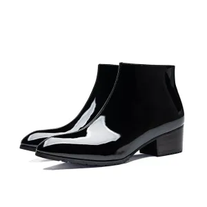 Luxury Patent Leather Ankle Boots