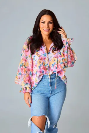 Mandy Long Sleeve Blouse in Estate