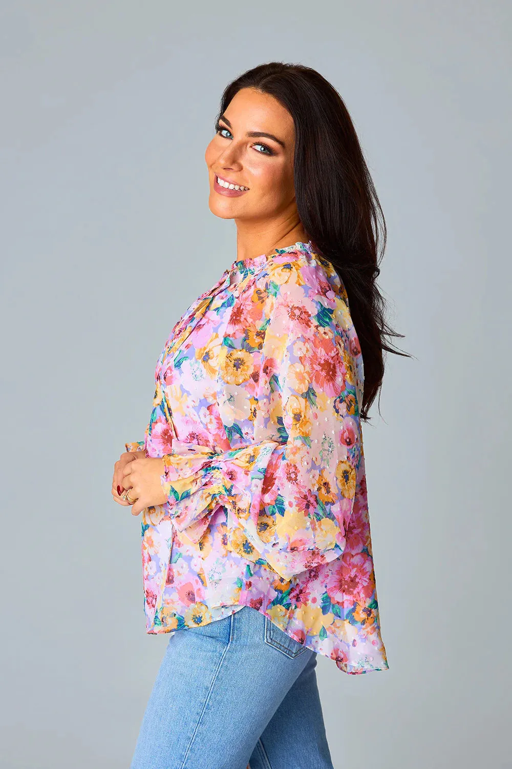 Mandy Long Sleeve Blouse in Estate