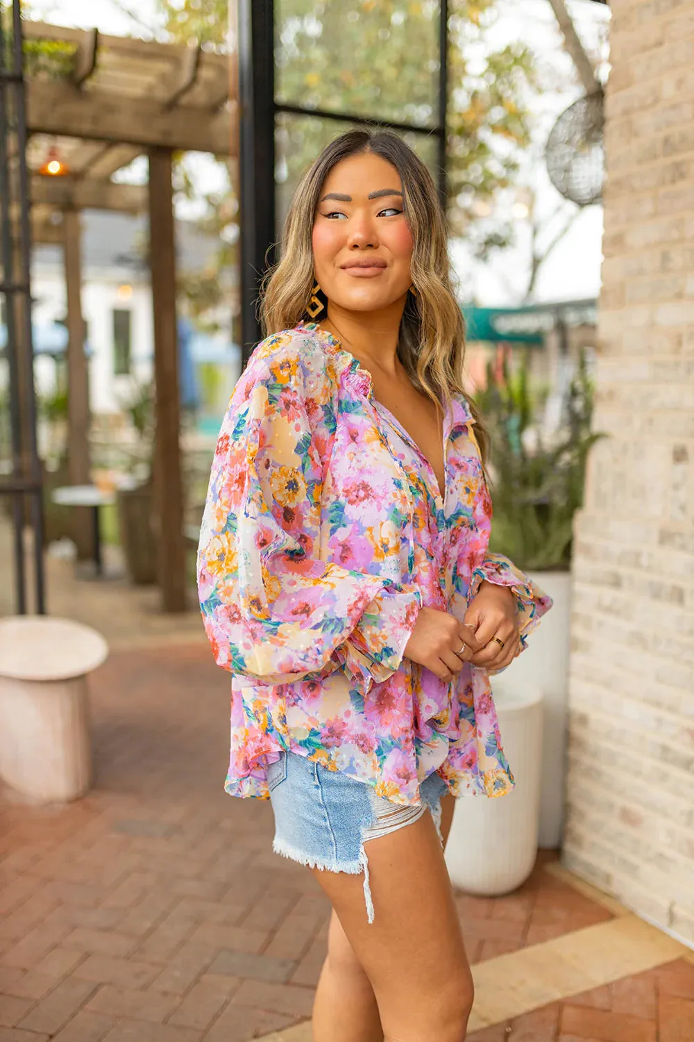Mandy Long Sleeve Blouse in Estate