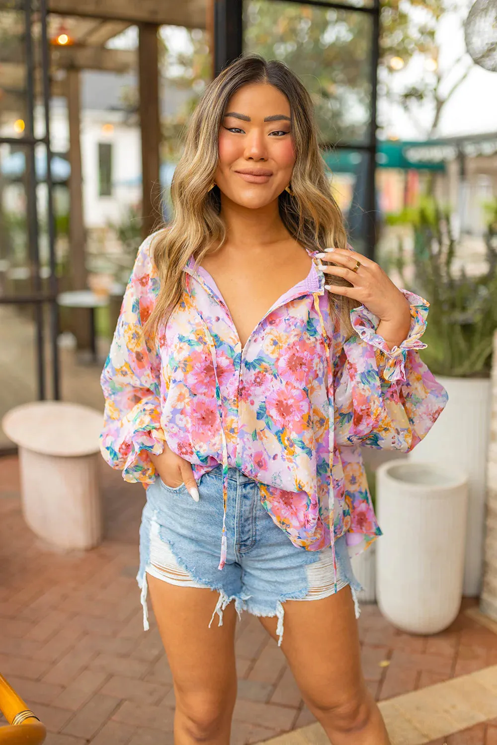 Mandy Long Sleeve Blouse in Estate