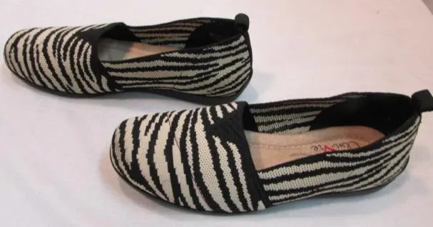Mia Amore "Darcee" Zebra Fly Knit Slip-On