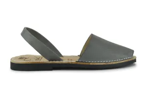 Mibo Avarcas Women's Classics Gray Leather Slingback Sandals