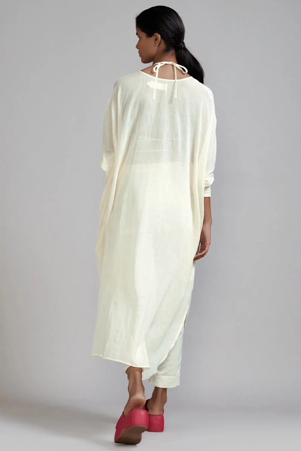 Off-White Cotton Cowl Tunic