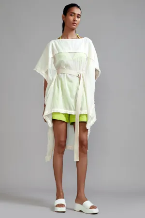 Off-White Mul Kaftan Top With Belt
