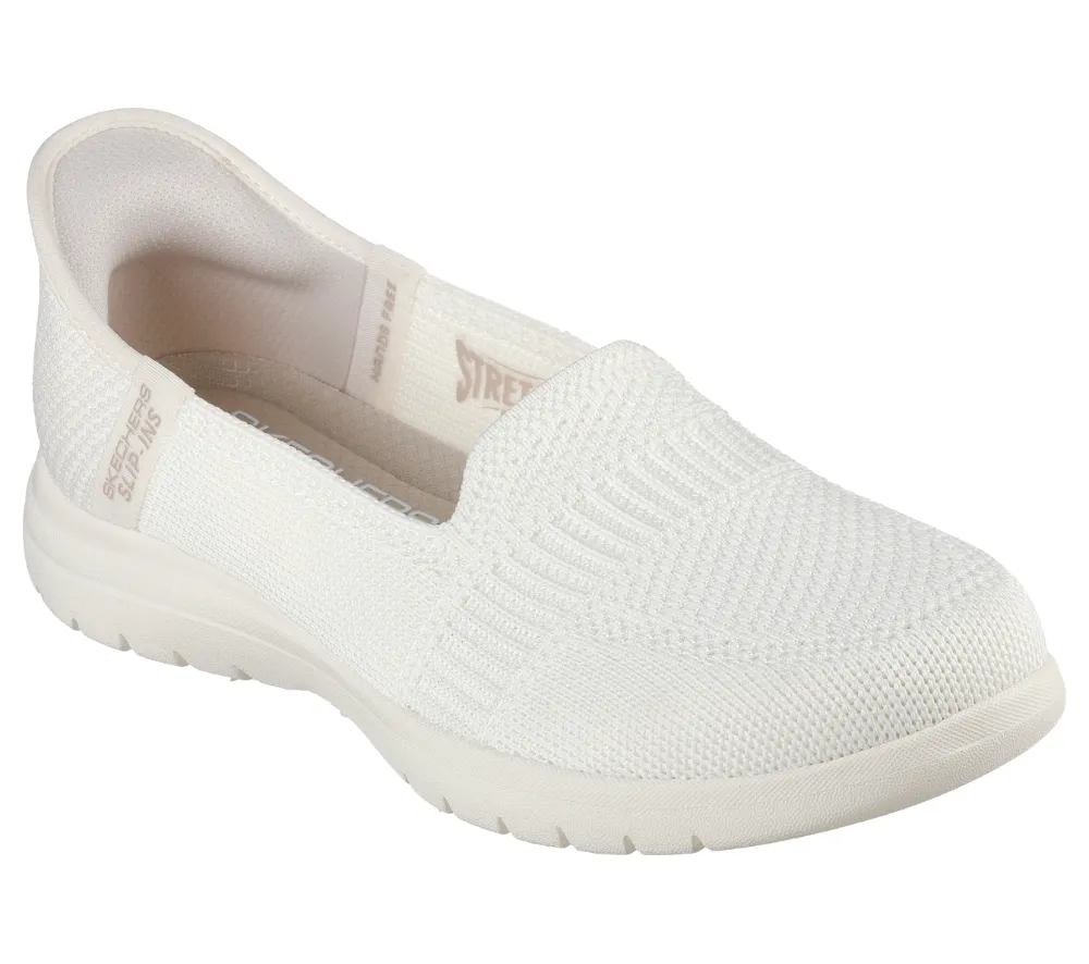 Pantofi sport, dama, SKECHERS ON-THE-GO FLEX CAMELLIA SLIP-INS 138181-OFWT crem, textil