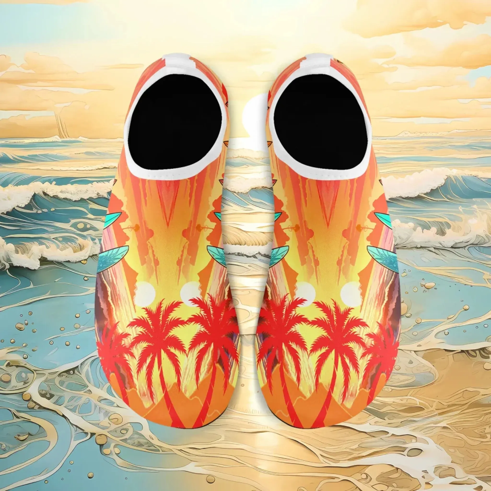 Personalized Summer Fashion Aqua Shoes, Custom Breathable Water Shoes, Unisex Shoes