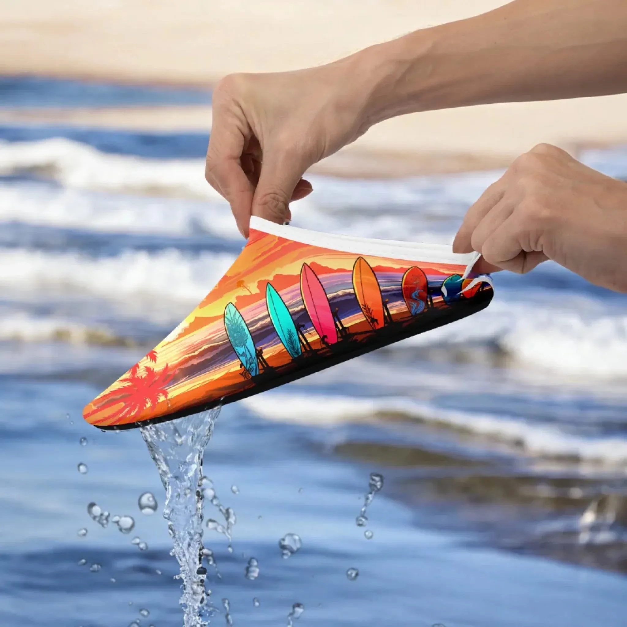 Personalized Summer Fashion Aqua Shoes, Custom Breathable Water Shoes, Unisex Shoes
