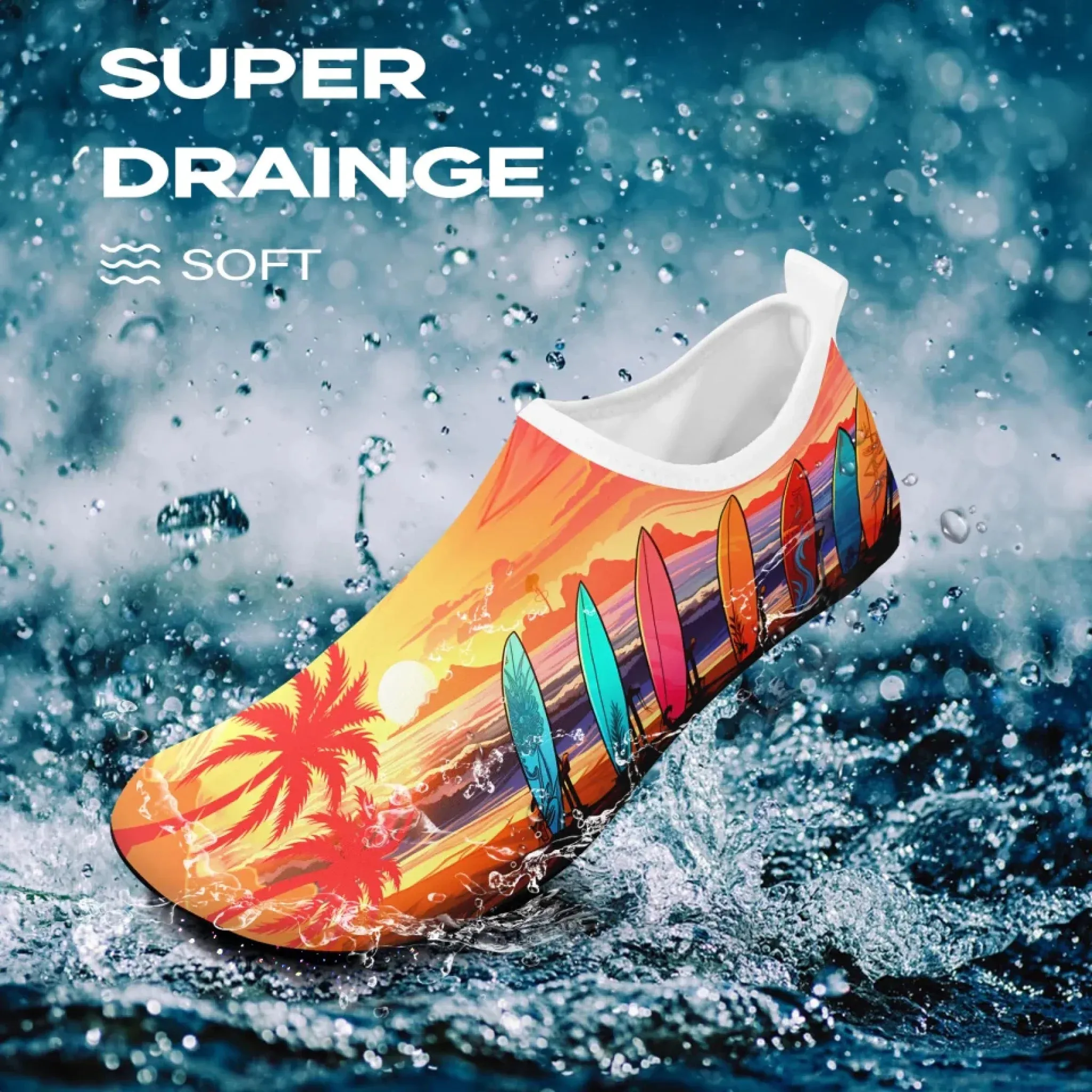 Personalized Summer Fashion Aqua Shoes, Custom Breathable Water Shoes, Unisex Shoes