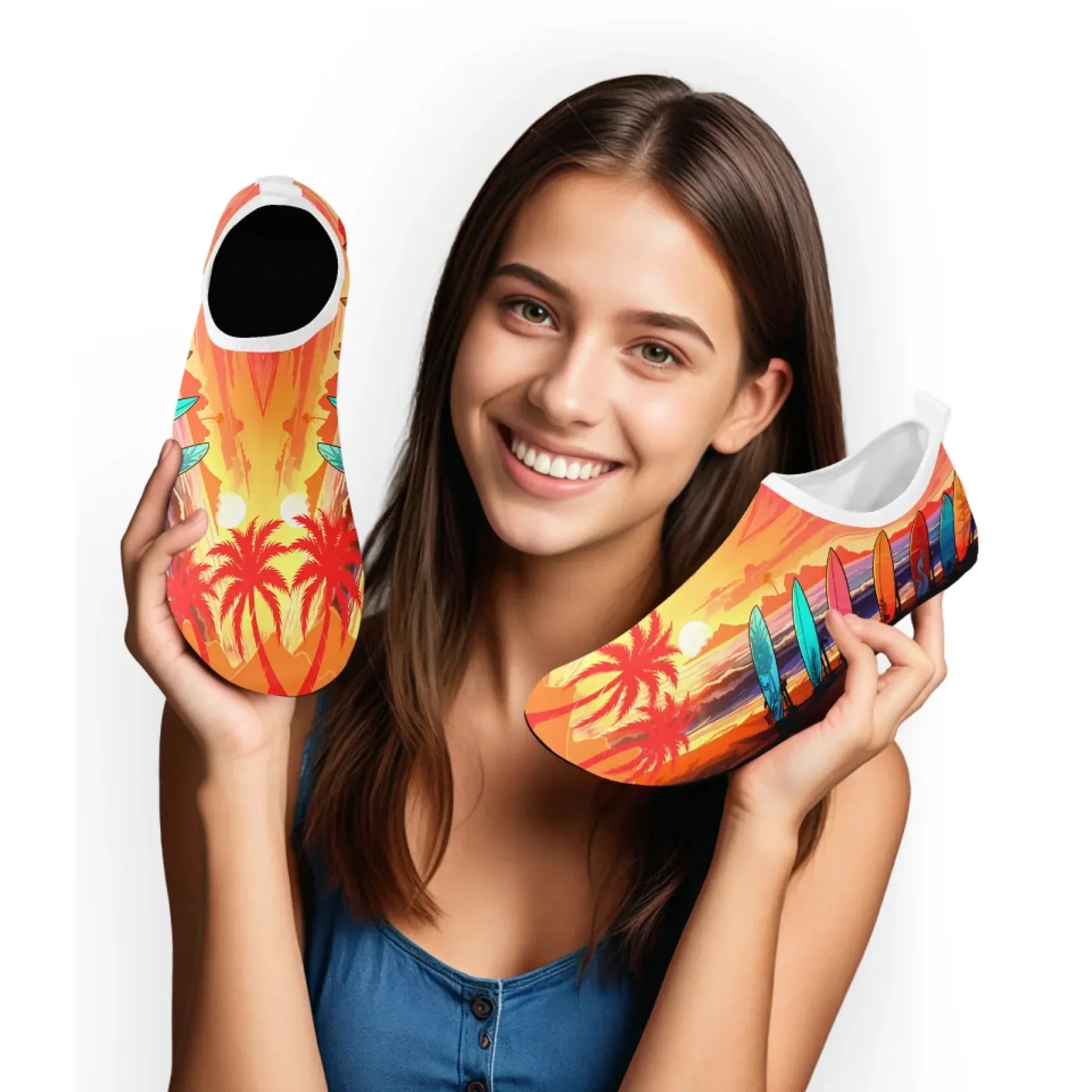 Personalized Summer Fashion Aqua Shoes, Custom Breathable Water Shoes, Unisex Shoes