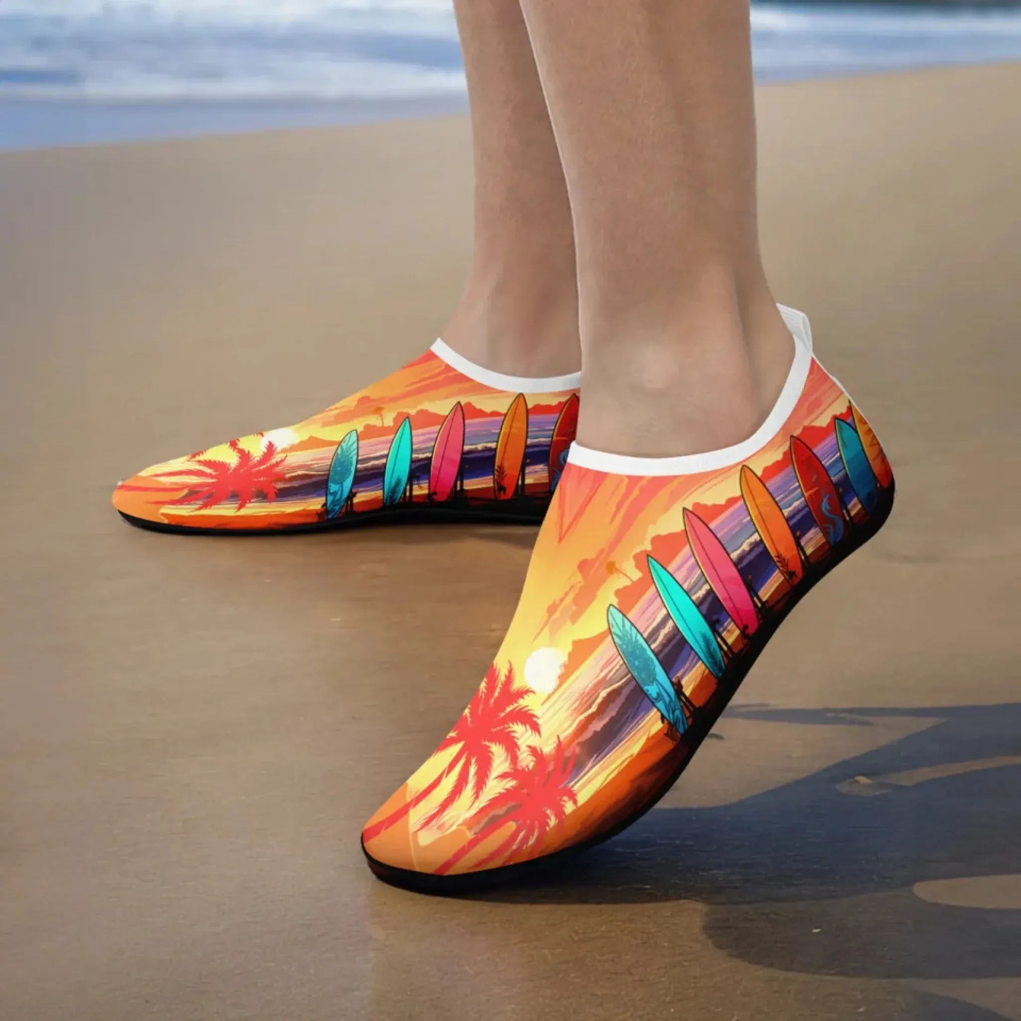 Personalized Summer Fashion Aqua Shoes, Custom Breathable Water Shoes, Unisex Shoes