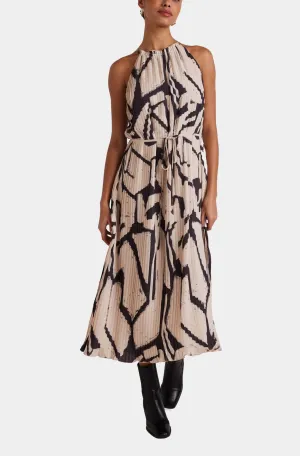 Pleated Halter Maxi Dress