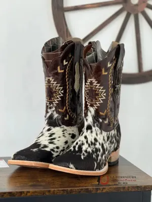 RANCHERS WOMEN COWHIDE BLACK&WHITE CAJETA CHEROKEE (EVERY PAIR IS UNIQUE)