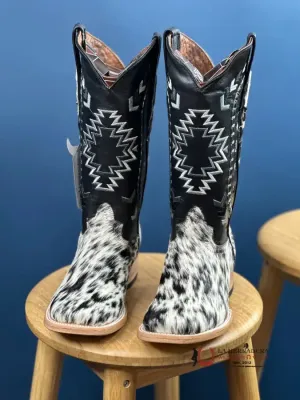 RANCHERS WOMEN PELO DE VACA RU NEGRO CHEROKEE BOOT (EACH PAIR IS UNIQUE)