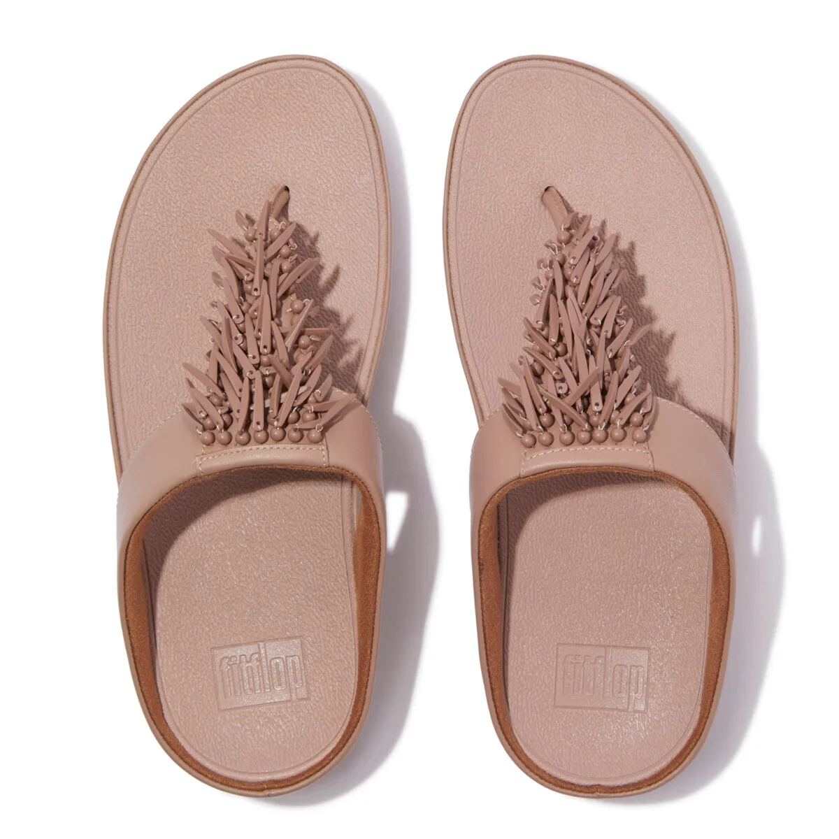 RUMBA Beaded Leather Toe-Post Sandals