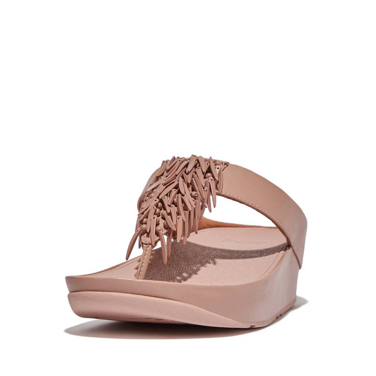 RUMBA Beaded Leather Toe-Post Sandals