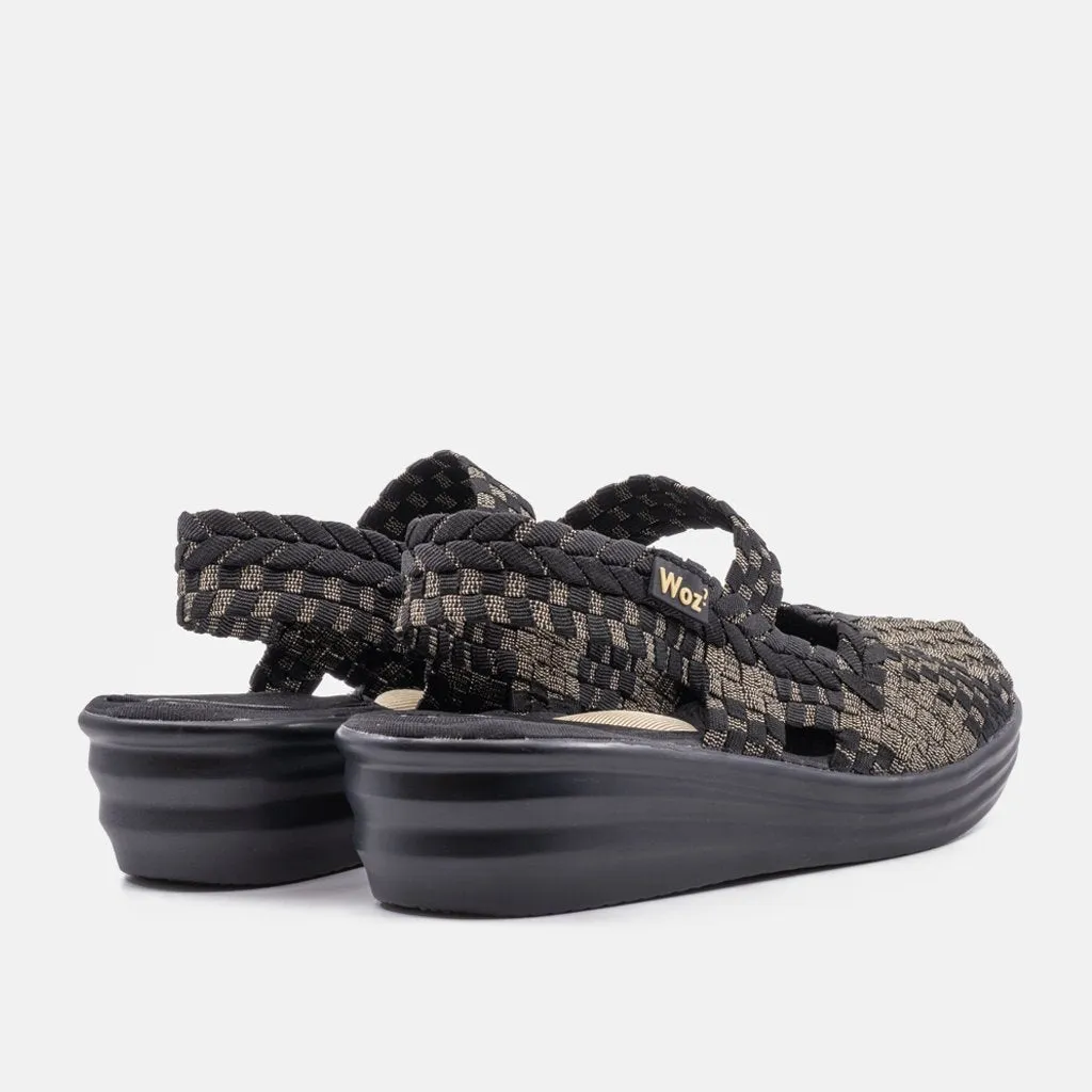 Savona Black and Gold Wedge