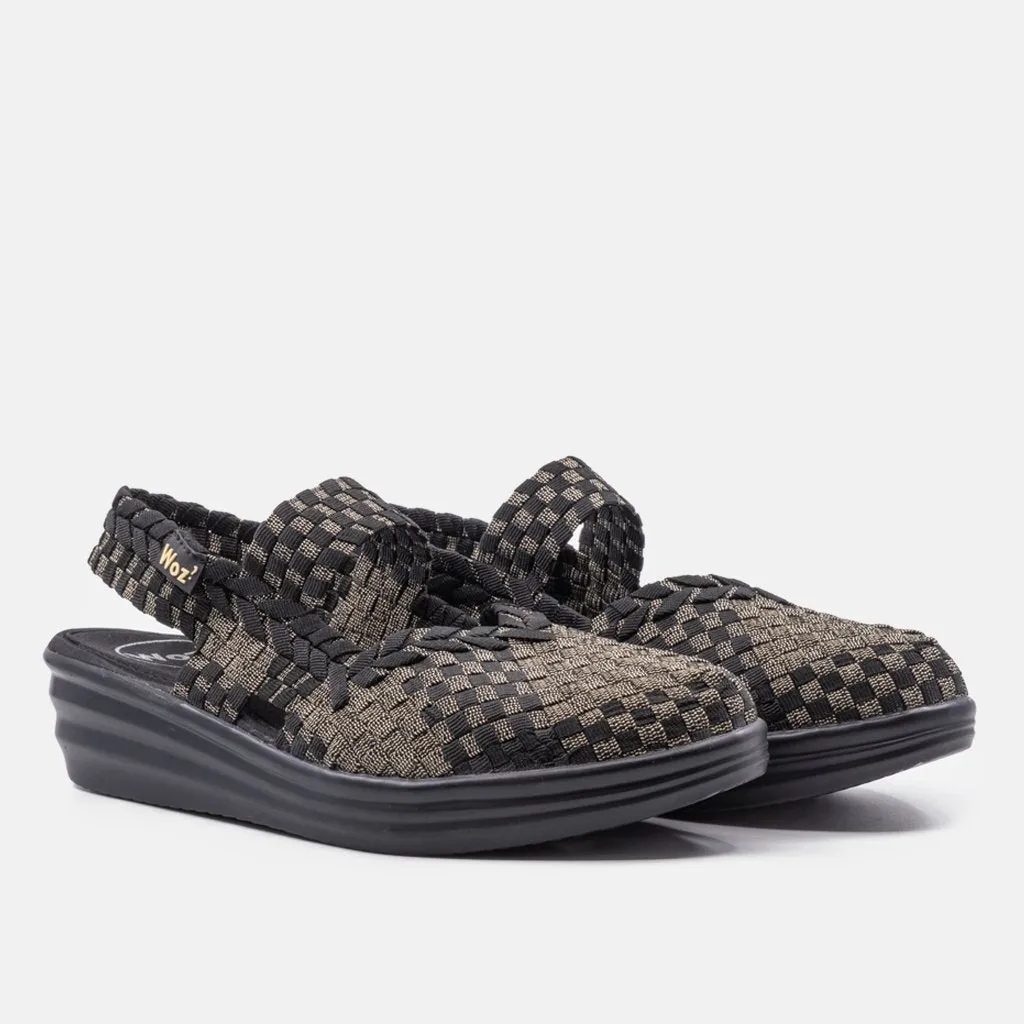Savona Black and Gold Wedge