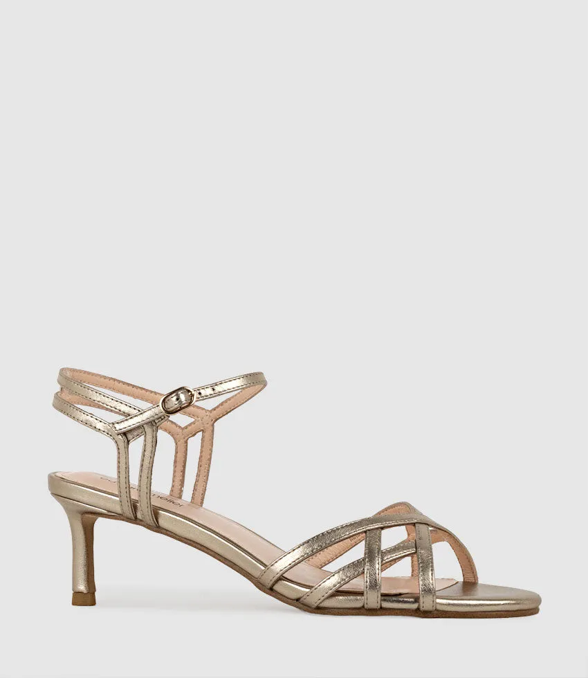 SORYN55 Lattice Front Sandal in Rosegold