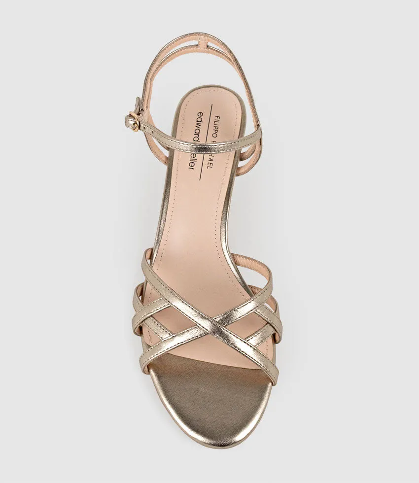 SORYN55 Lattice Front Sandal in Rosegold