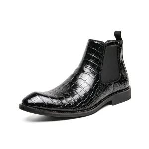 The Croci - Unique Crocodile pattern leather CHELSEA boots for men