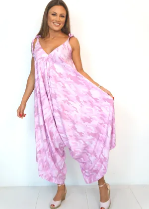 The Harem Jumpsuit - Pink Army