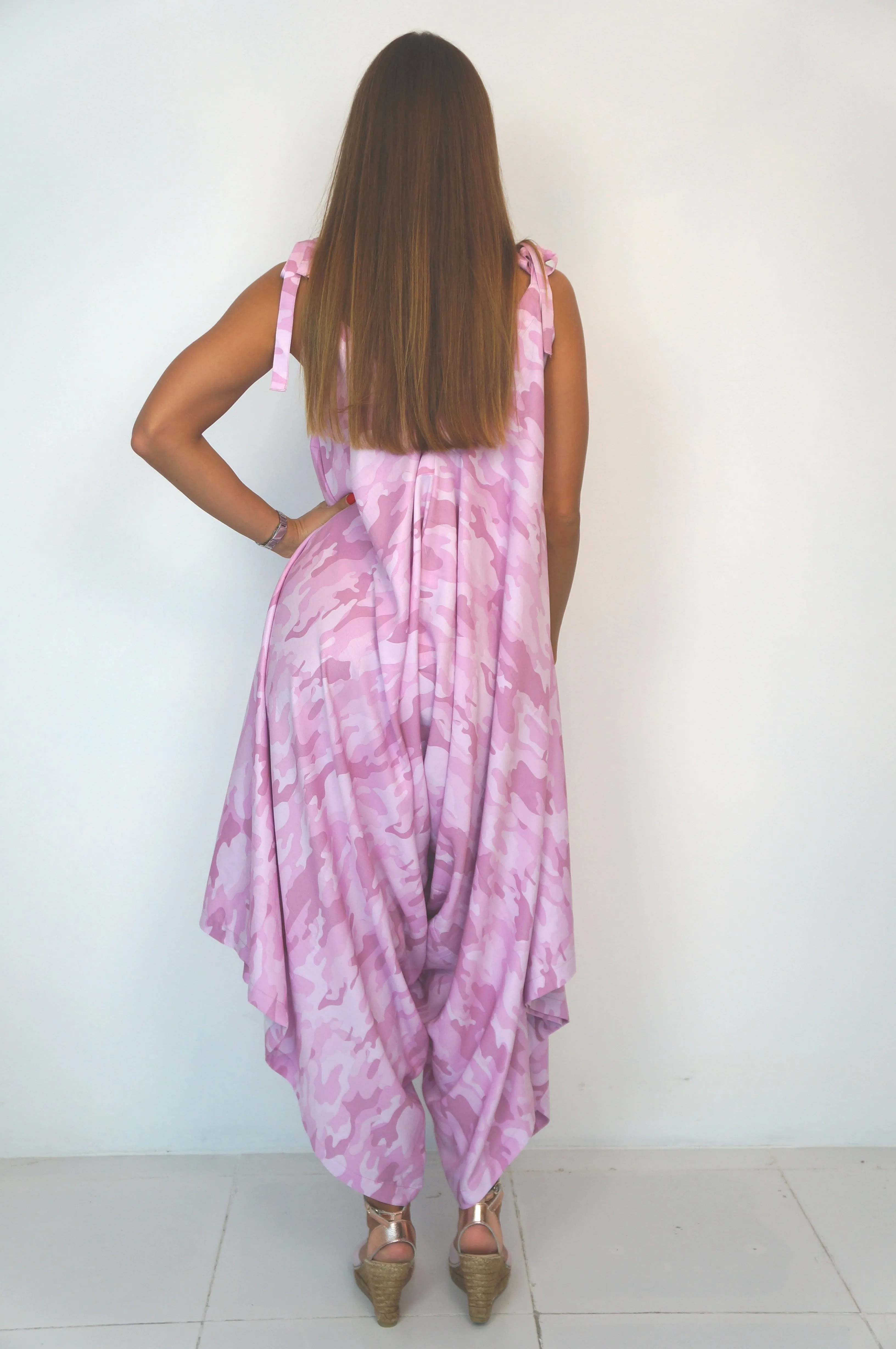 The Harem Jumpsuit - Pink Army