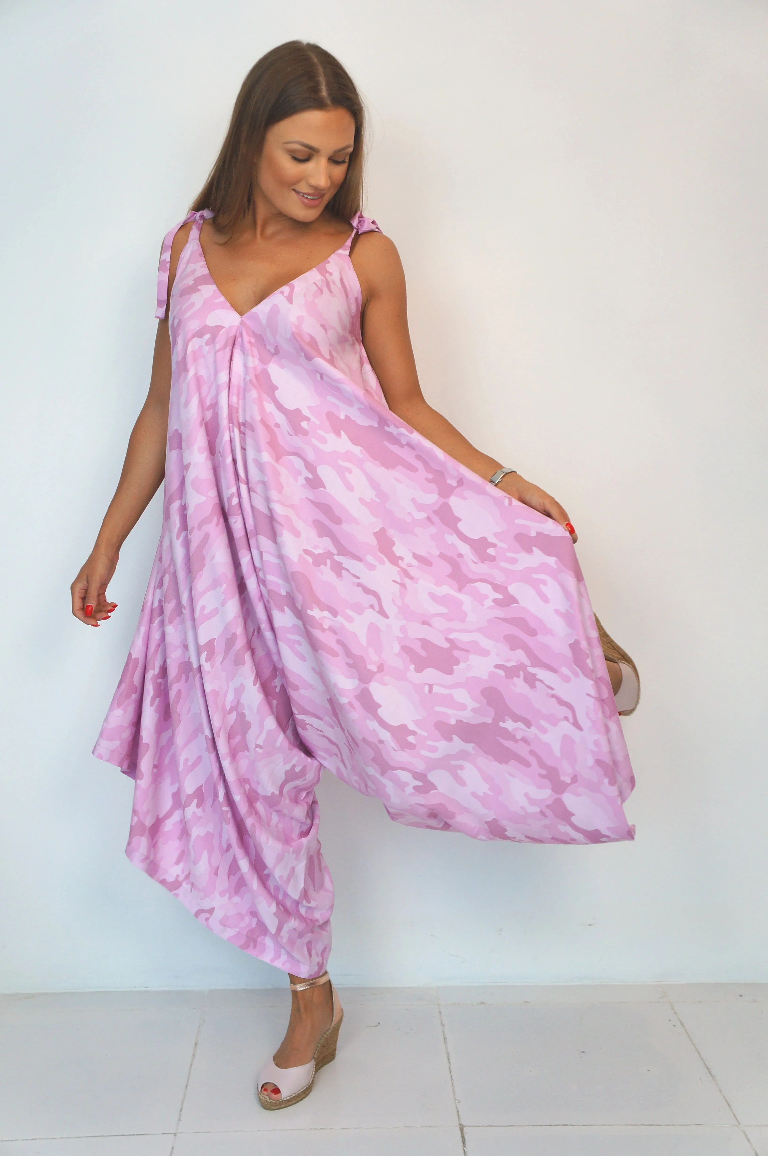 The Harem Jumpsuit - Pink Army