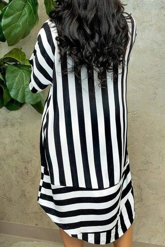 The Zelda Shirt Dress:  Black & White Striped Shirt Dress