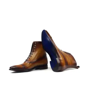 Unique Handcrafted Balmoral Oxford Style Boot w/ Handpainted Patina by Le Ruux