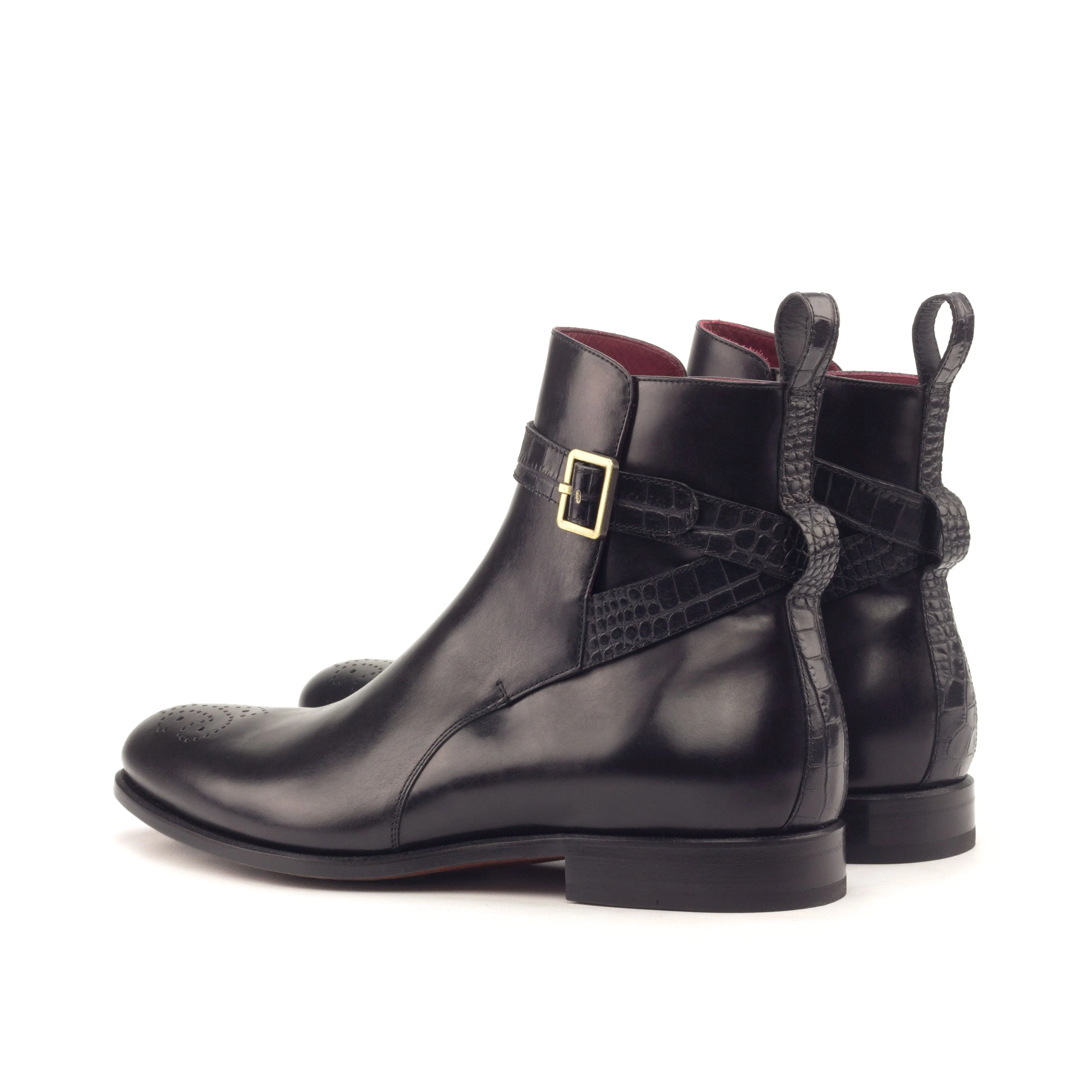 Unique Handcrafted Jodhpur Boot Croco Black