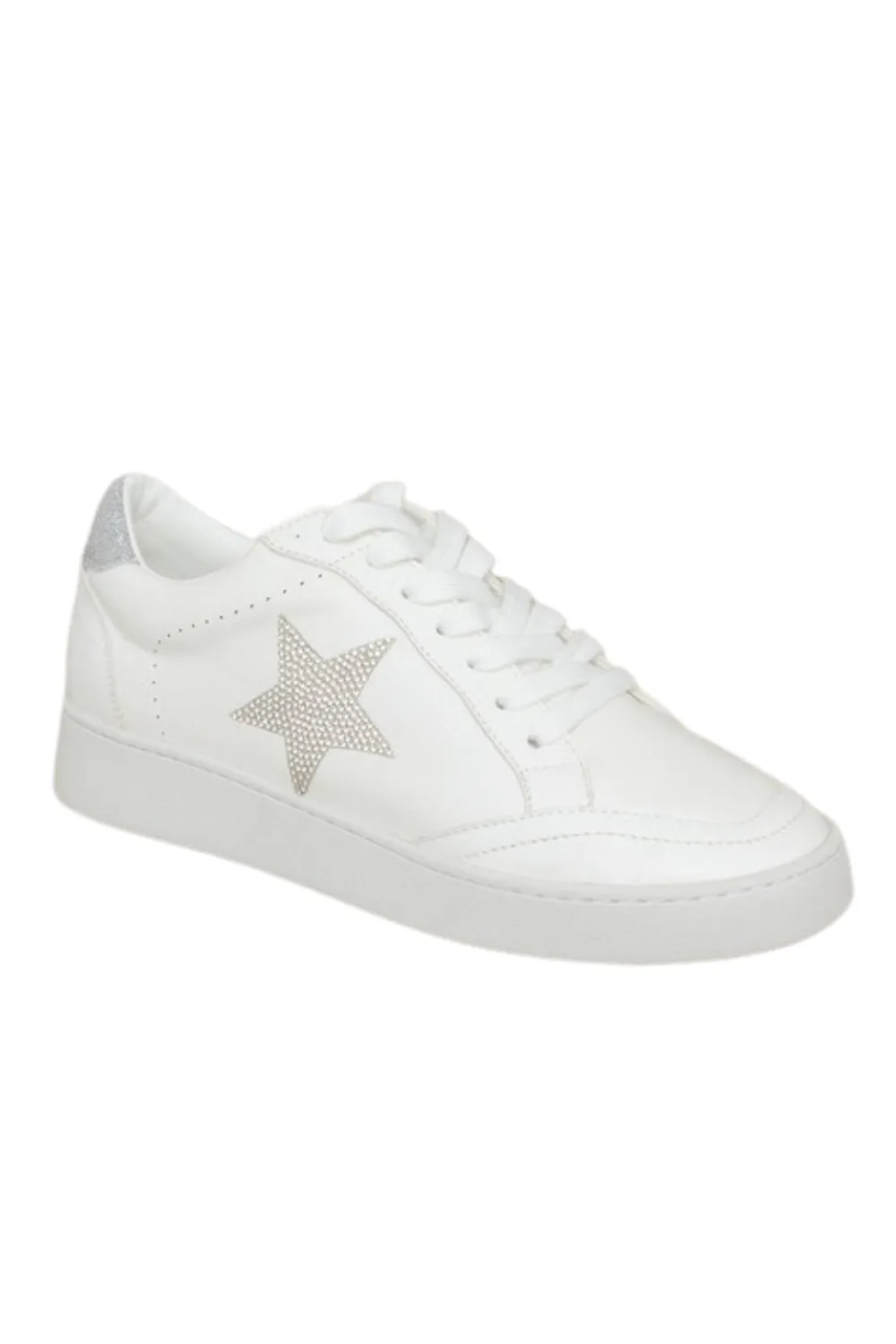 Vegan Leather Sneakers | Rhinestone Star